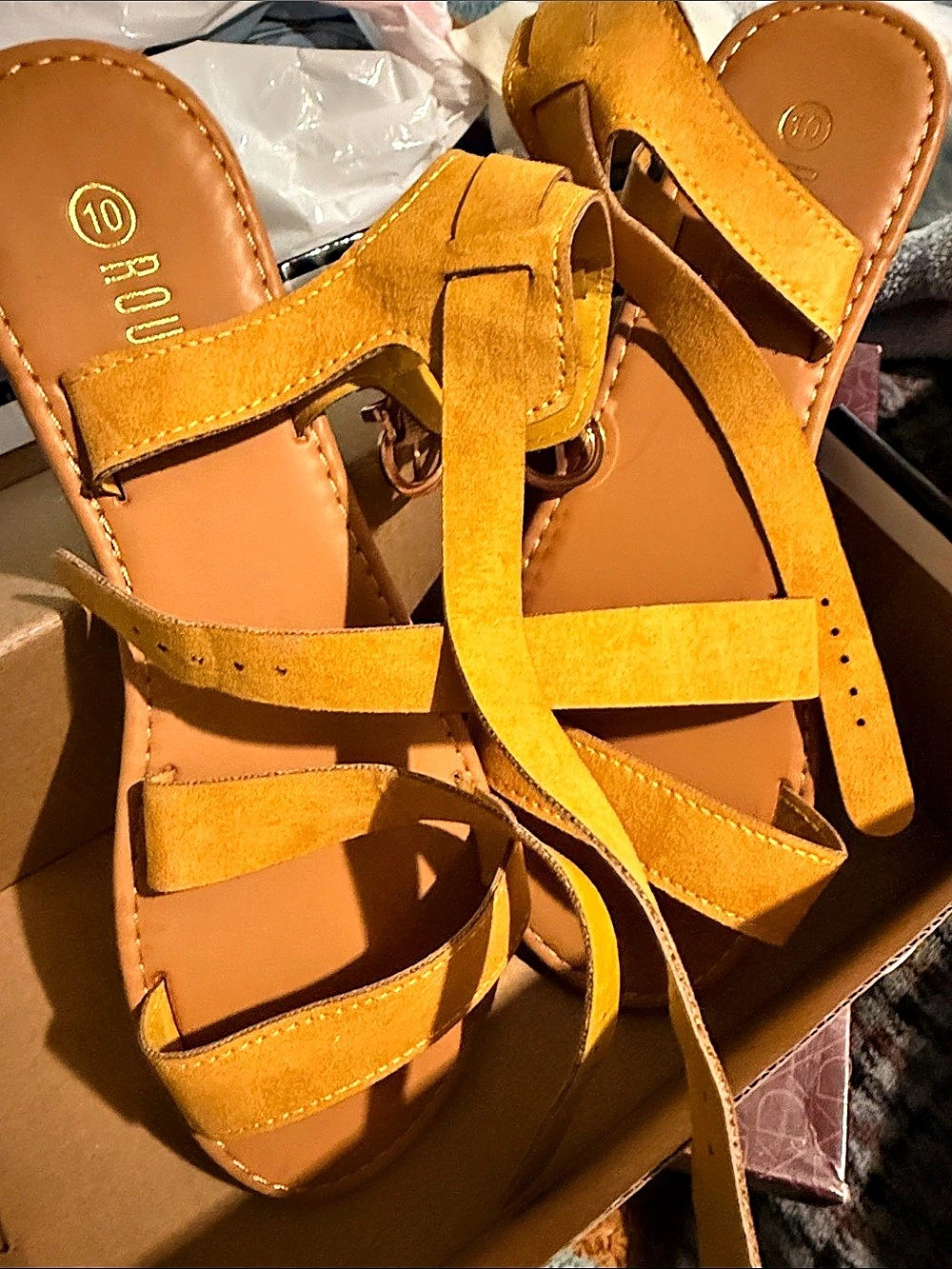 ROUGE Strappy Sandals in Orange US 10 Like New